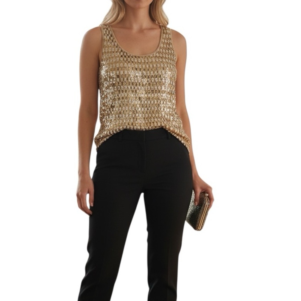 Banana Republic Metallic Gold Tank Top
